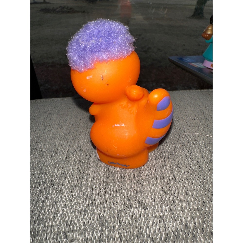Fisher-Price Little People Orange Dinosaur Purple Fuzzy Hair Figure 2006 Mattel - Picture 3 of 4